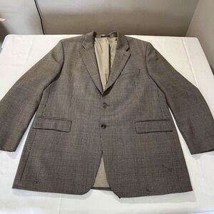 Vintage Polo Ralph‎ Lauren Blazer Mens 48L Brown Houndstooth 100% Lambswool